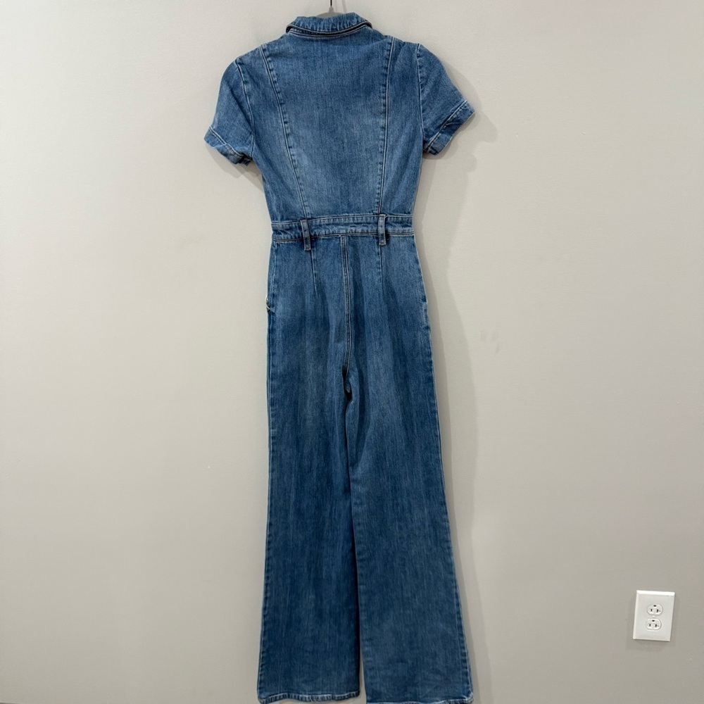 NWT Alive + Olivia Jumpsuit Gorgeous Wide Leg Zip Up Denim in Love Me Blue - Picture 12 of 16